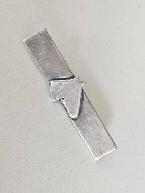 Unique Antique Art Deco Sterling Silver Equestrian Horse Head Bar Pin Brooch